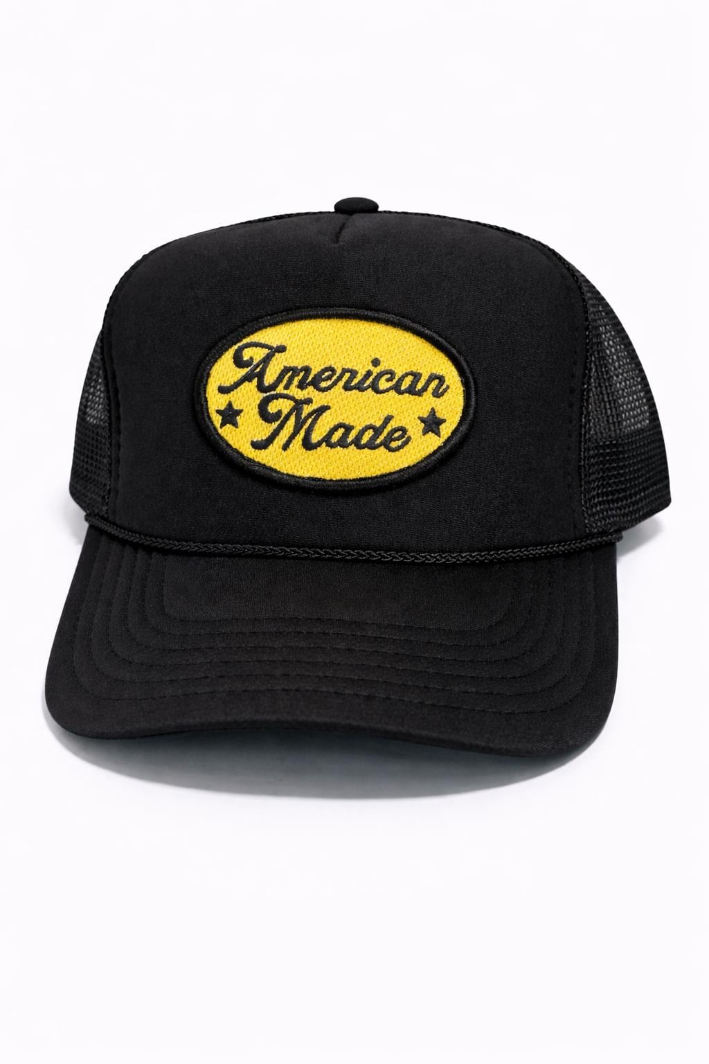 American Made Trucker Hat | Black Mesh Snapback | Patriotic Hat | USA Inspired Trucker Cap | Unisex Everyday Hat
