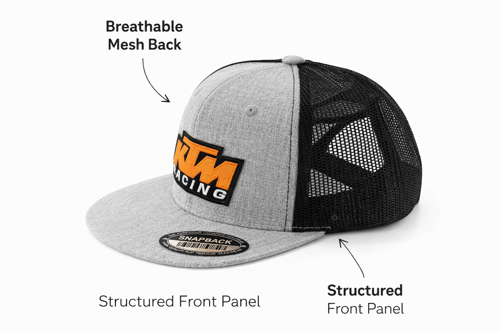KTM Racing Snapback Hat – Premium Mesh Trucker Cap