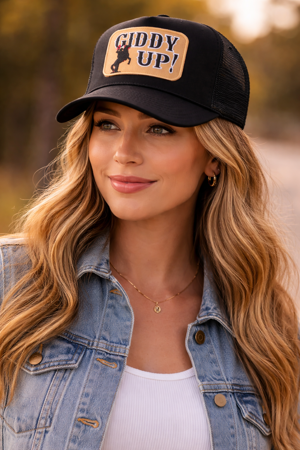 Giddy Up Trucker Hat – Western Cowboy Snapback Cap