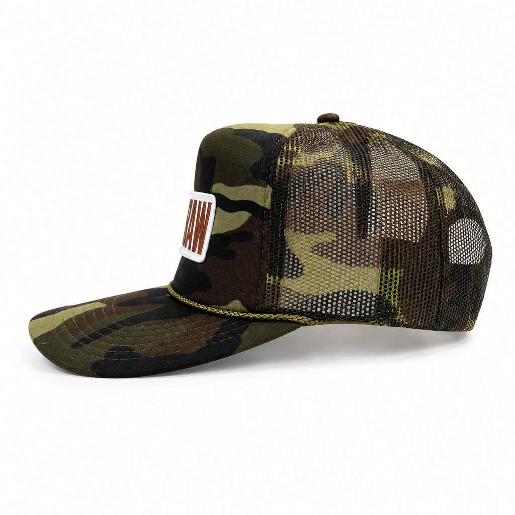 YEEHAW Camo Trucker Hat – Embroidered Western Snapback Cap