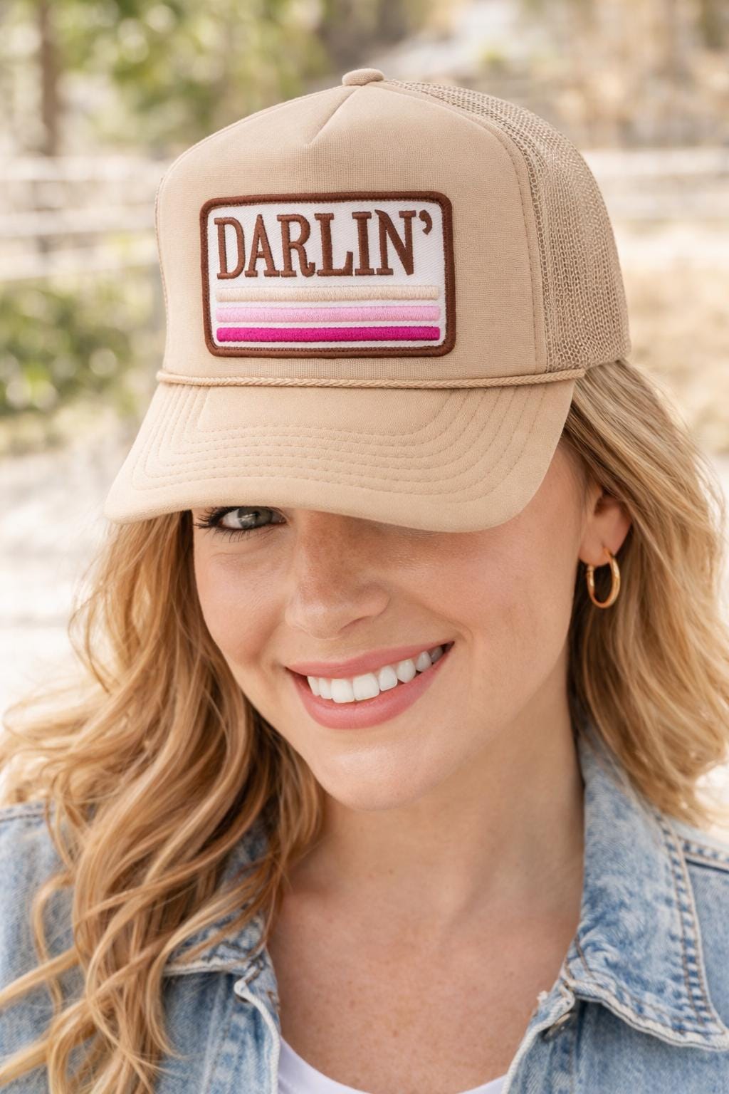 Darlin Trucker Hat – Western Cowgirl Hat – Cute Country Cap – Vintage Style Snapback – Gift for Her