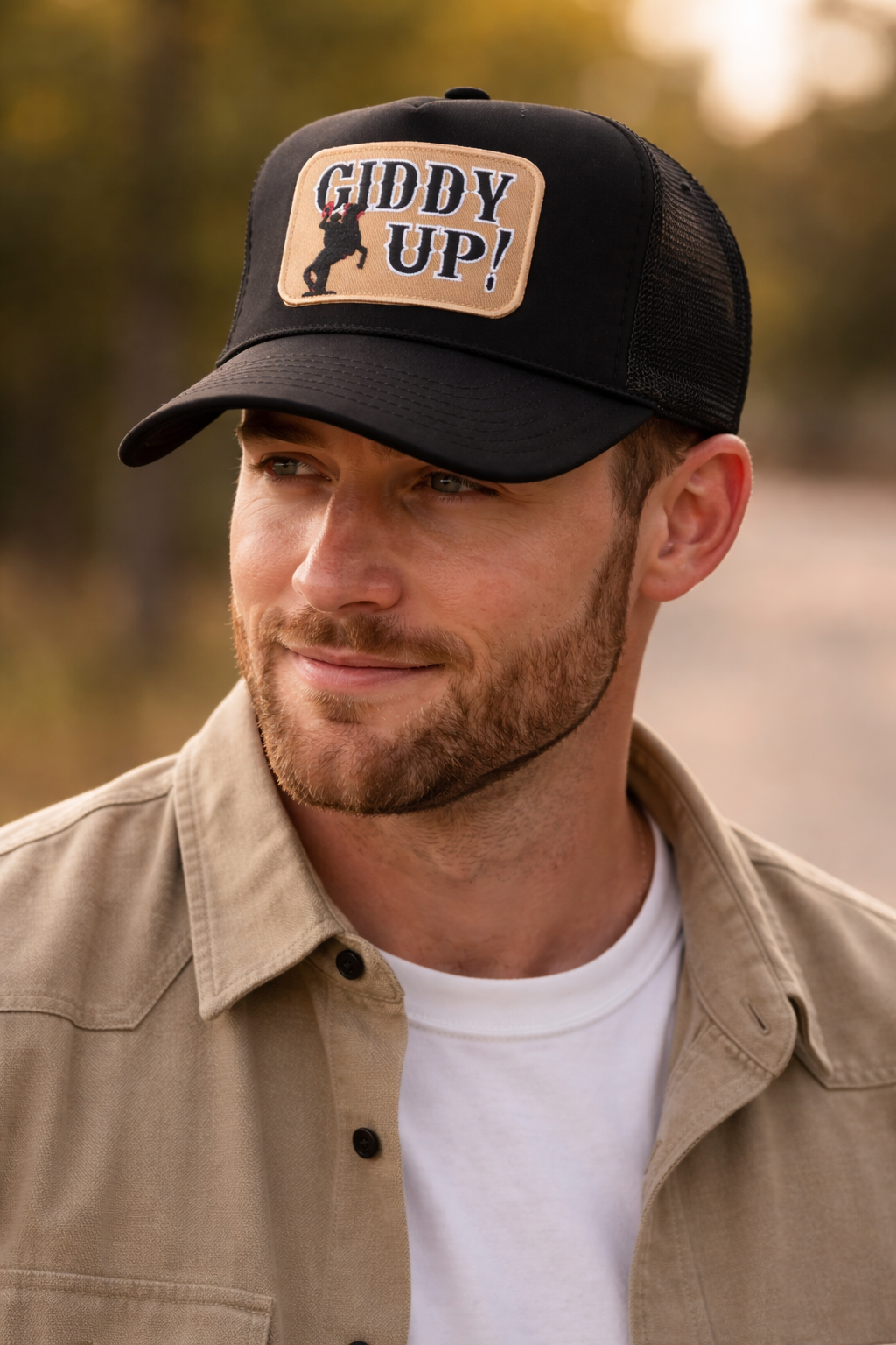 Giddy Up Trucker Hat – Western Cowboy Snapback Cap