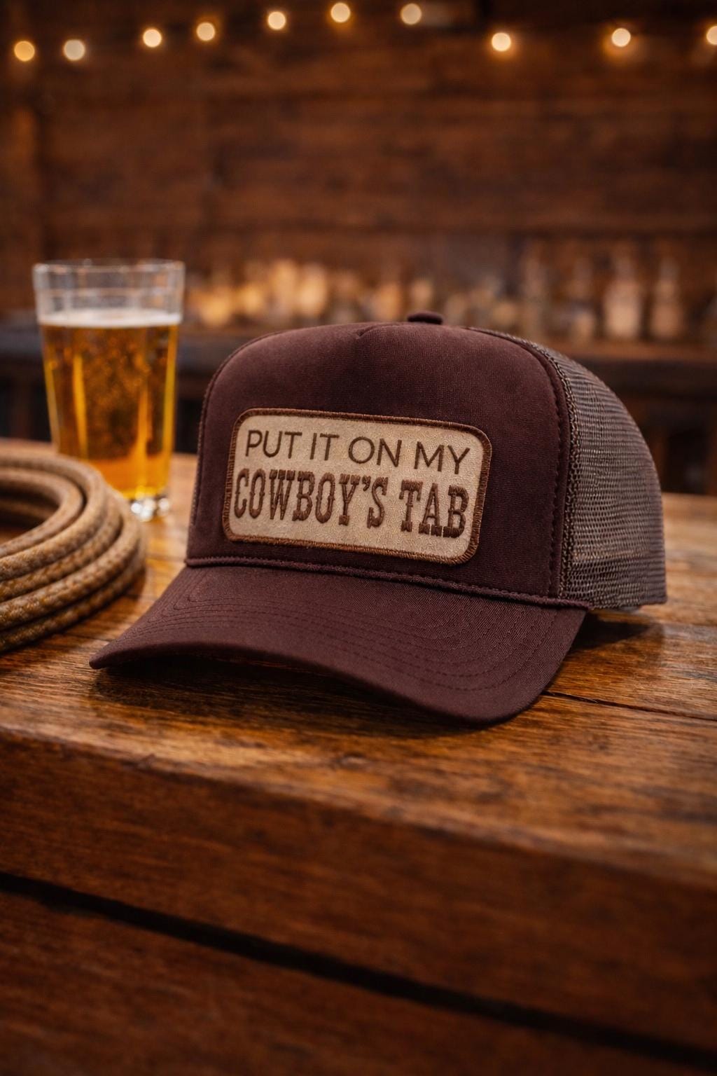 Cowboy's Tab Trucker Hat | Funny Western Cap, Rodeo Humor