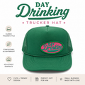 Day Drinking Trucker Hat | Funny Green Snapback Hat | Vintage Style Mesh Cap | Party Hat | Gift for Friends