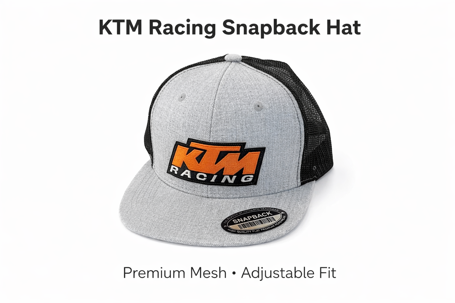 KTM Racing Snapback Hat – Premium Mesh Trucker Cap