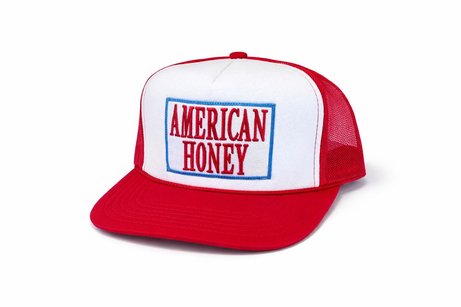 American Honey Trucker Hat – Red & White Vintage Style Snapback, Patriotic Country Western Cap