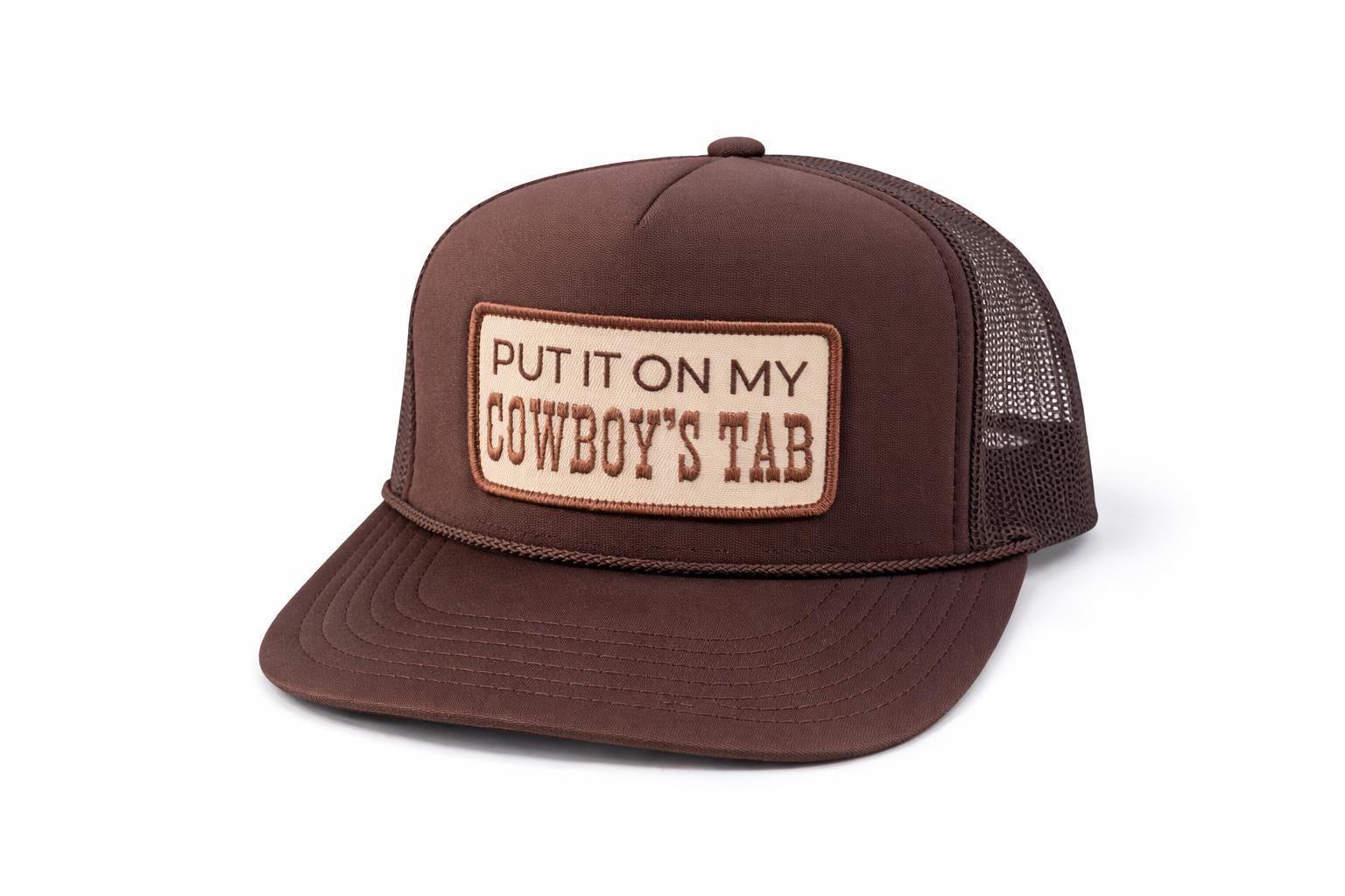 Cowboy's Tab Trucker Hat | Funny Western Cap, Rodeo Humor