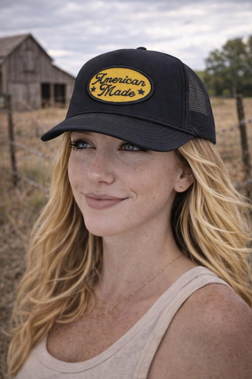 American Made Trucker Hat | Black Mesh Snapback | Patriotic Hat | USA Inspired Trucker Cap | Unisex Everyday Hat