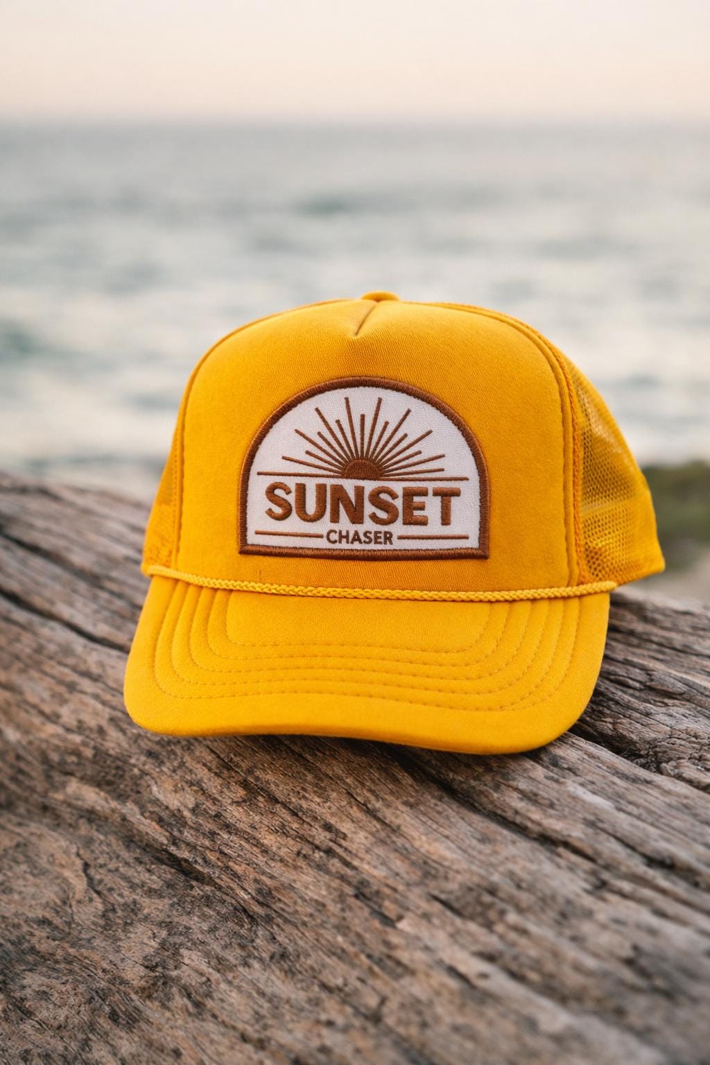 Sunset Chaser Trucker Hat – Golden Yellow