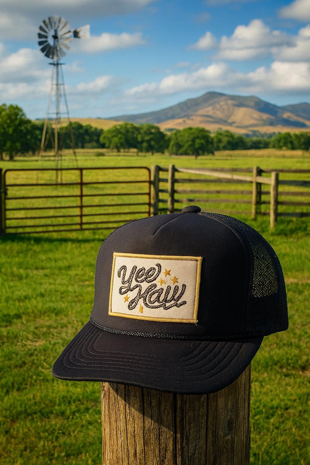 Yee Haw Trucker Hat – Western Cowgirl & Cowboy Baseball Cap, Rustic Country Style, Adjustable Mesh Hat