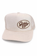 Giddy Up Trucker Hat – Neutral Western Foam Mesh Hat, Cowgirl Style Snapback, Farm & Ranch Hat