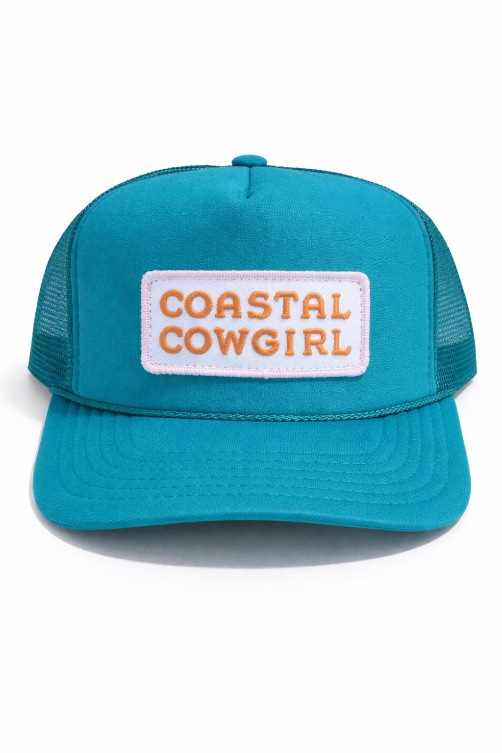 Teal Coastal Cowgirl Trucker Hat – Embroidered Beach Western Snapback