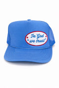 In God We Trust Trucker Hat – Blue Patriotic Faith Snapback USA Style