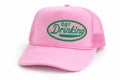 Pink Trucker Hat | Embroidered Day Drinking Patch, Girls Trip Accessory