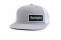Remington Trucker Hat | Grey Outdoor Snapback Cap | Embroidered Logo Heritage