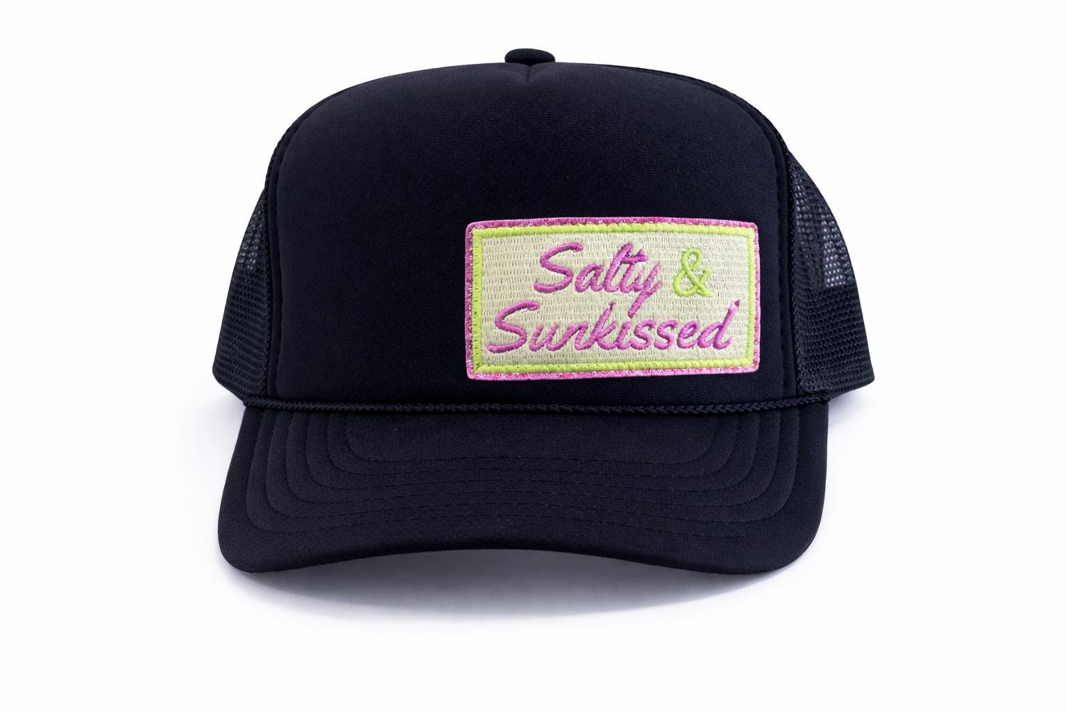 Salty Sunkissed Trucker Hat, Embroidered Beach Summer Cap, Coastal Cowgirl Style