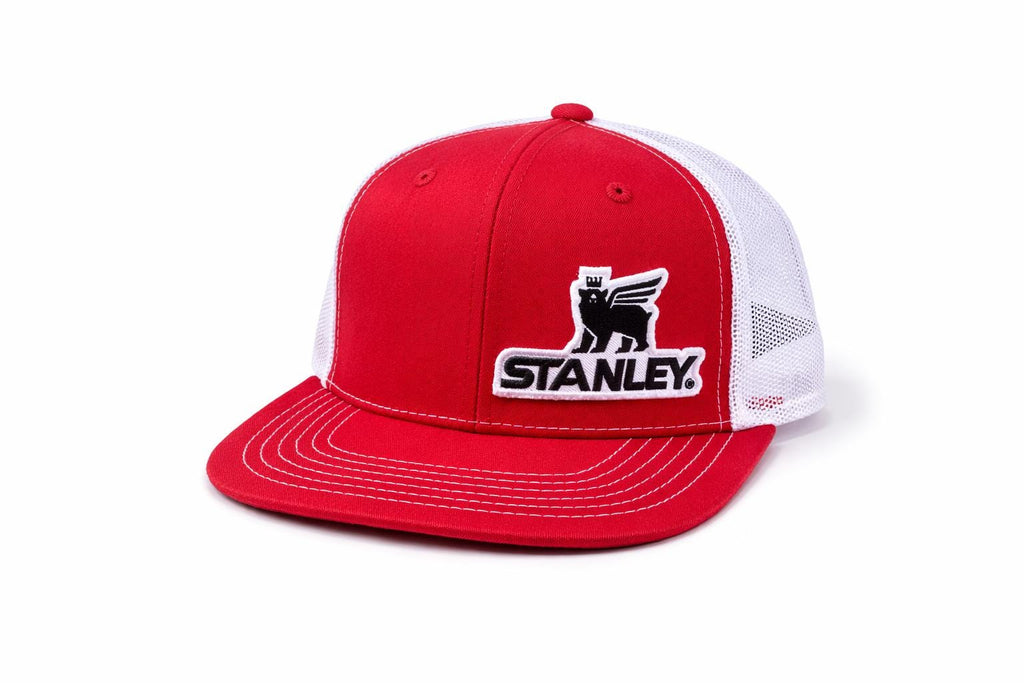 Stanley Trucker Hat | Red Snapback Hat | Stanley Tools Cap | Workwear Hat | Mesh Back Hat | Adjustable Trucker Cap | Tool Brand Hat