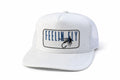 White Trucker Hat | Embroidered Fly Fishing Lure Patch, Outdoor Cap