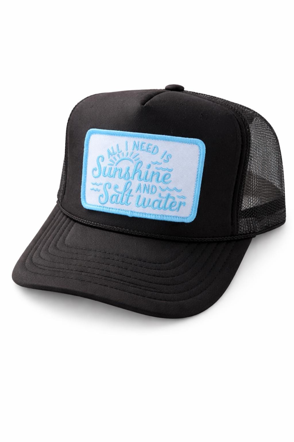Sunshine Salt Water Trucker Hat – Beach Hat – Summer Trucker Cap – Coastal Vibes Hat – Vacation Hat for Women