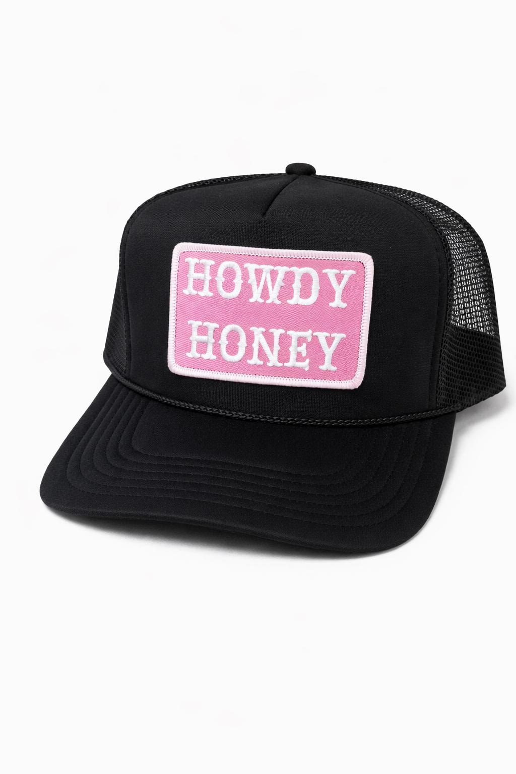 Howdy Honey Trucker Hat | Pink Patch Snapback Cap | Western Cowgirl Hat | Cute Country Hat | Adjustable Foam Trucker