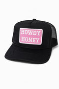 Howdy Honey Trucker Hat | Pink Patch Snapback Cap | Western Cowgirl Hat | Cute Country Hat | Adjustable Foam Trucker