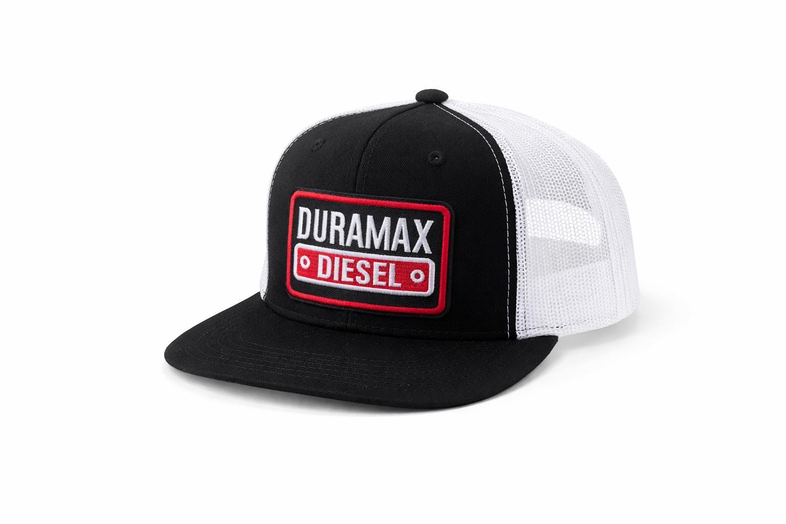 Duramax Diesel Trucker Hat – Black White Snapback, Mesh Back Cap, Flat Bill Hat, Diesel Truck Hat, Gift for Him