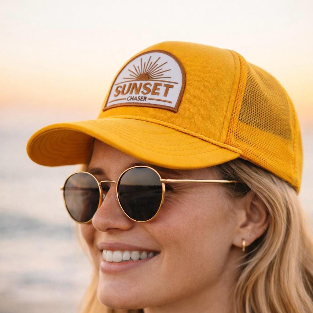 Sunset Chaser Trucker Hat – Golden Yellow