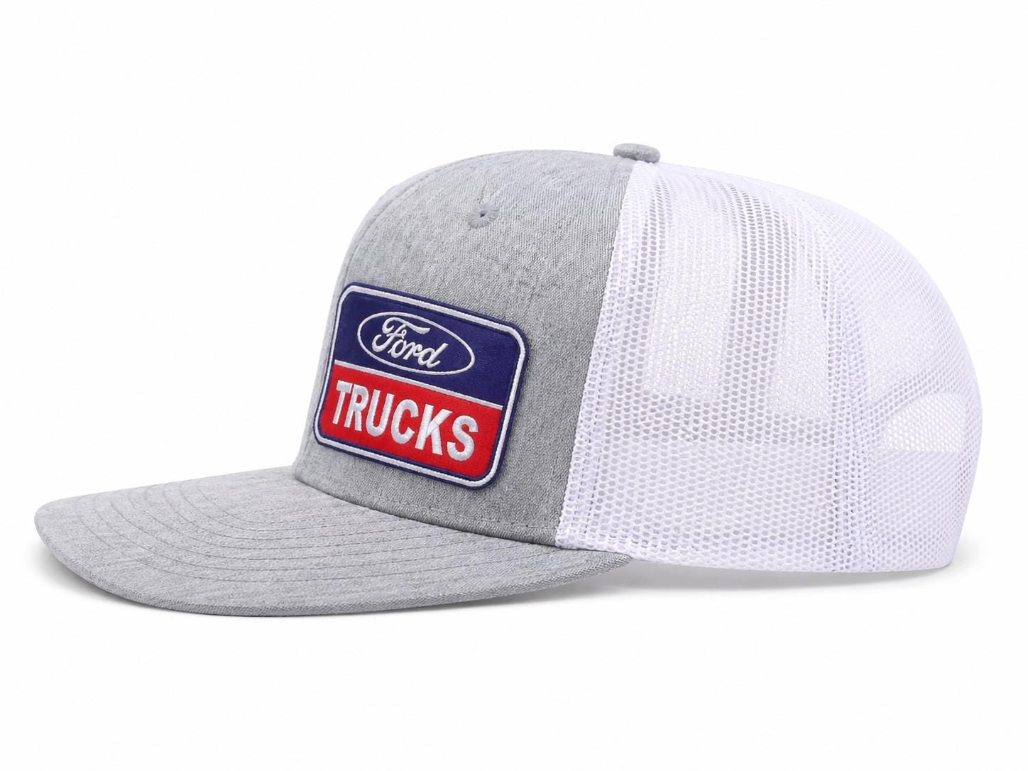 Ford Trucks Trucker Hat | Ford Snapback Hat | Ford Truck Cap | Grey Mesh Back Hat | Ford Patch Hat | Adjustable Trucker Cap | Truck Lover