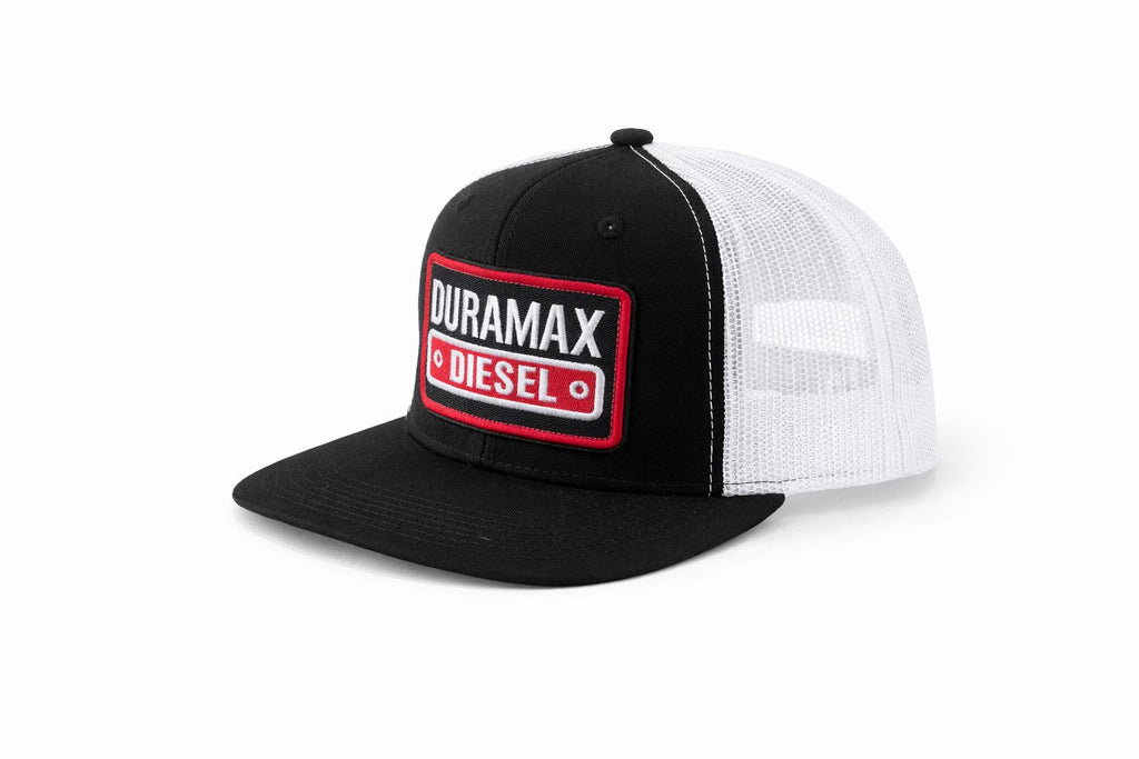 Duramax Diesel Trucker Hat – Black White Snapback, Mesh Back Cap, Flat Bill Hat, Diesel Truck Hat, Gift for Him