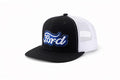 Ford Snapback Hat – Black White Trucker Cap, Mesh Back Hat, Flat Bill Snapback, Truck Hat, Gift for Him