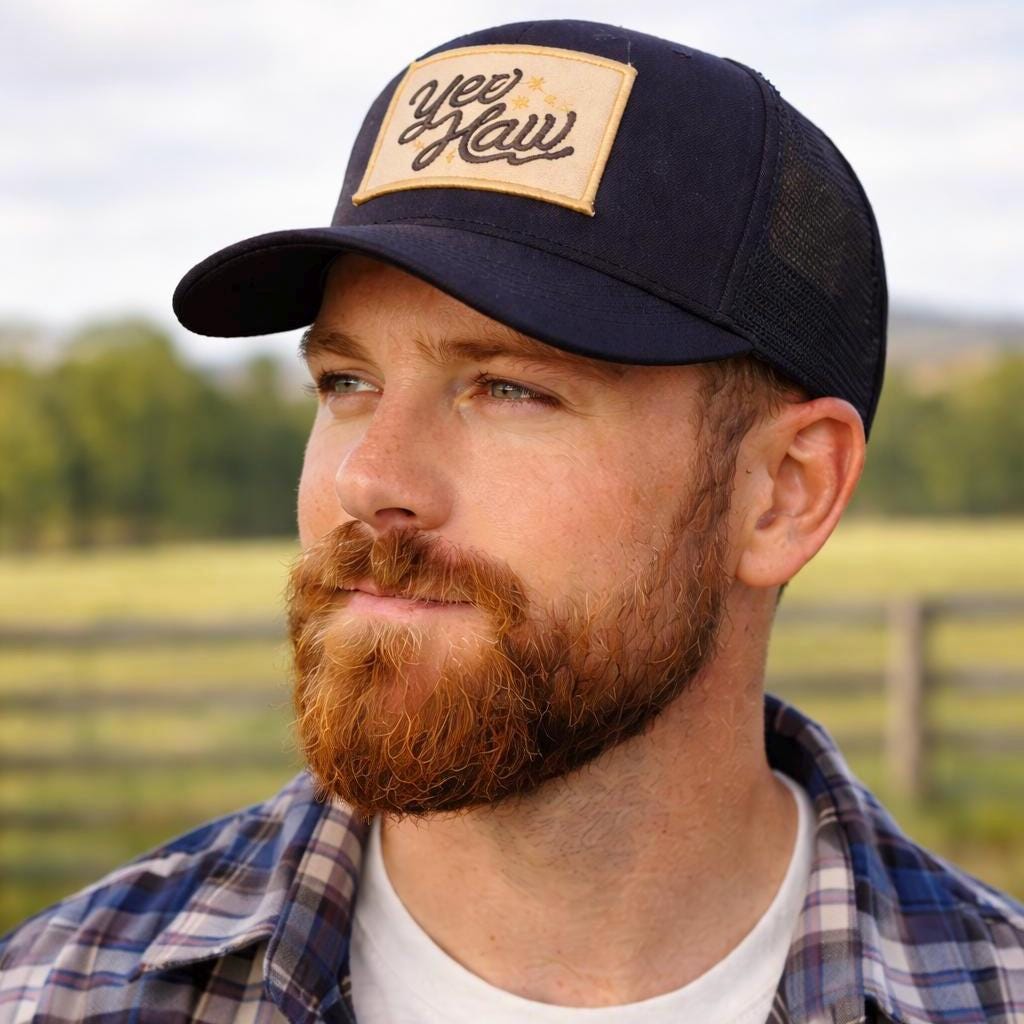 Yee Haw Trucker Hat – Western Cowgirl & Cowboy Baseball Cap, Rustic Country Style, Adjustable Mesh Hat